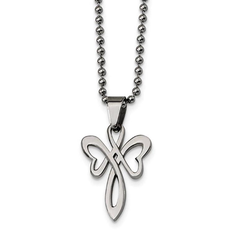 Mens Gentlemens Classics(tm) Unique Stainless Steel Cross Necklace
