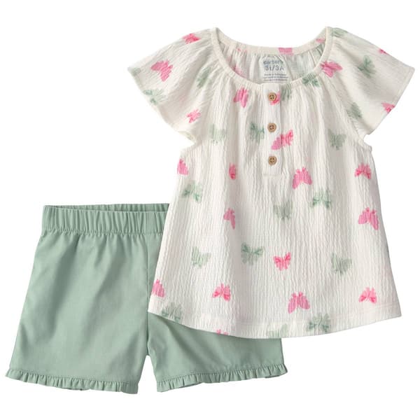Toddler Girl Carter''s Butterfly Prt Short Set - image 