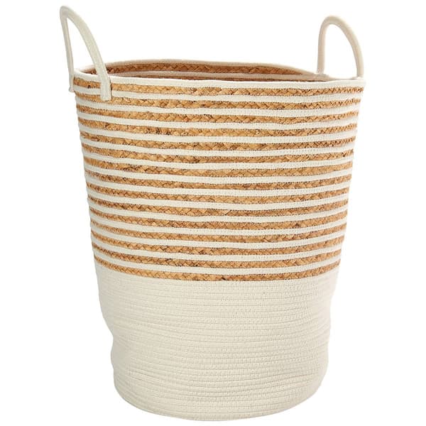 Heritage XL Stripe Rope Hyacinth Hamper - image 
