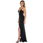 Juniors Crystal Doll Glitter Stretch Velvet Ruffle Sheath Dress - image 5