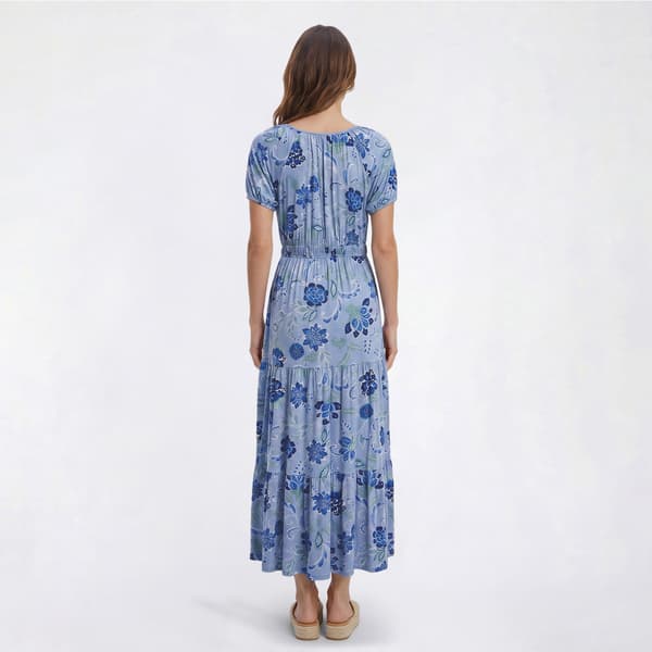 Womens Emily Daniels Short Sleeve Floral Ruffle Hem Maxi Dress