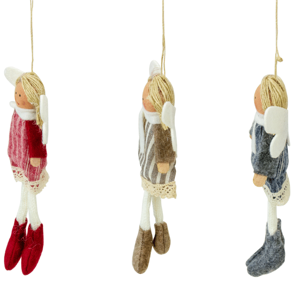 Northlight Angel Doll with Wings Christmas Ornaments - Set of 3