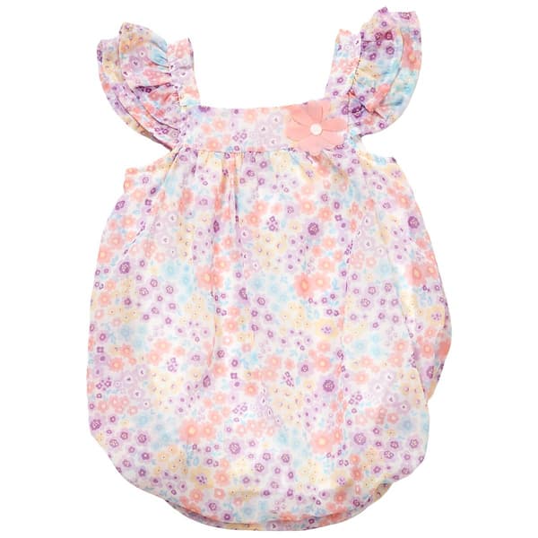 Baby Girl (NB-9M) Nannette Floral Chiffon Romper - image 