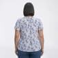 Plus Size Napa Valley Short Sleeve Ditsy Floral Clip Dot Blouse - image 3