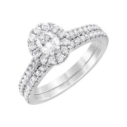 Nova Star(R) 14kt. White Gold 1ctw. Lab Grown Diamond Oval Ring