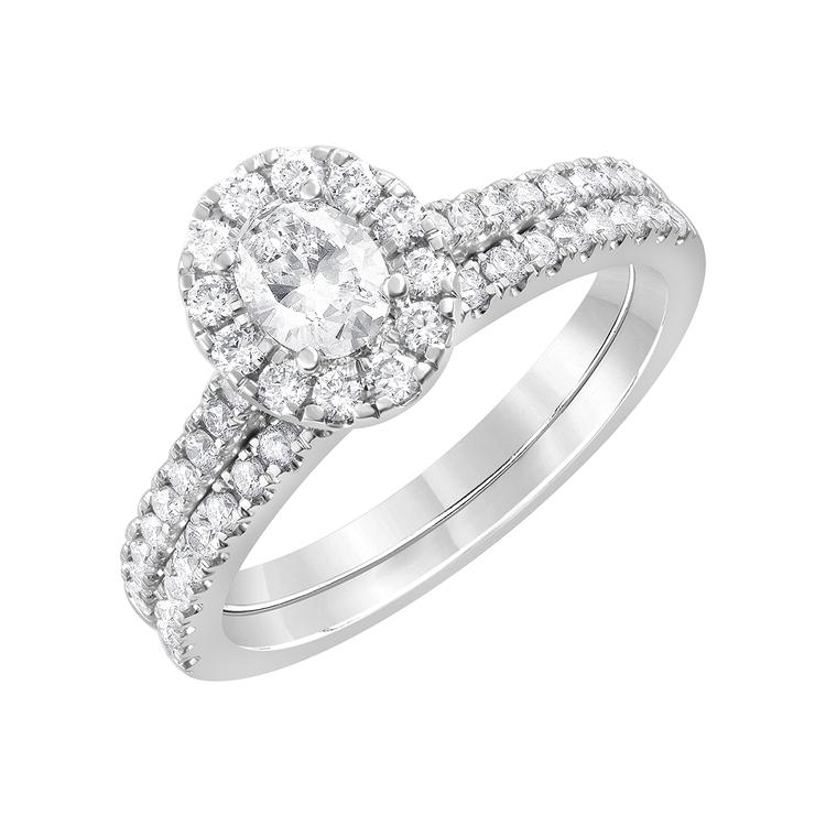 Nova Star(R) 14kt. White Gold 1ctw. Lab Grown Diamond Oval Ring
