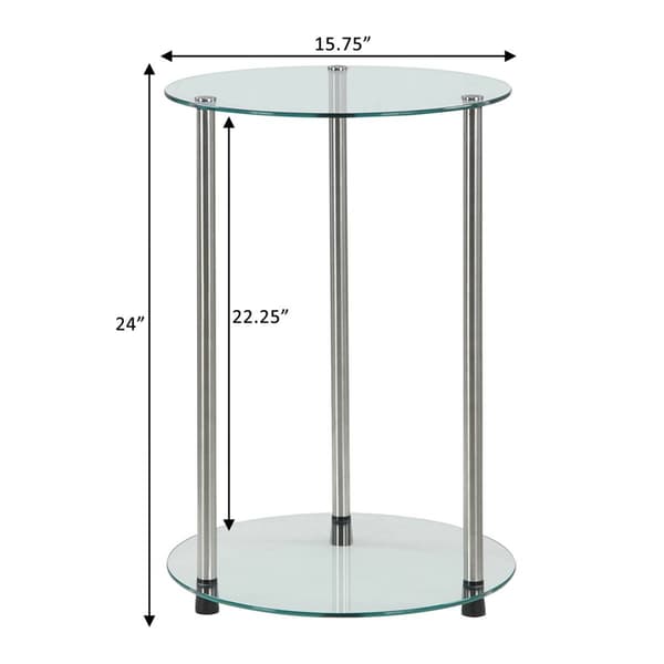 Convenience Concepts Designs2Go Glass 2 Tier Round End Table