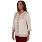 Womens Alfred Dunner Union Square Medallion Embroidered Blouse - image 3