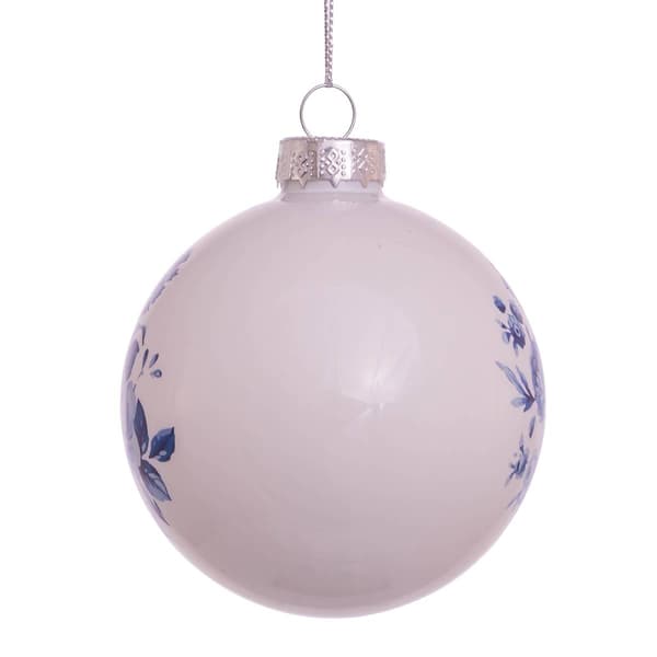 Kurt S. Adler 80MM Delft Blue Glass Ball Ornaments - Set of 6