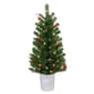 Puleo International 3.5ft. Pre-Lit White Potted Christmas Trees - image 1