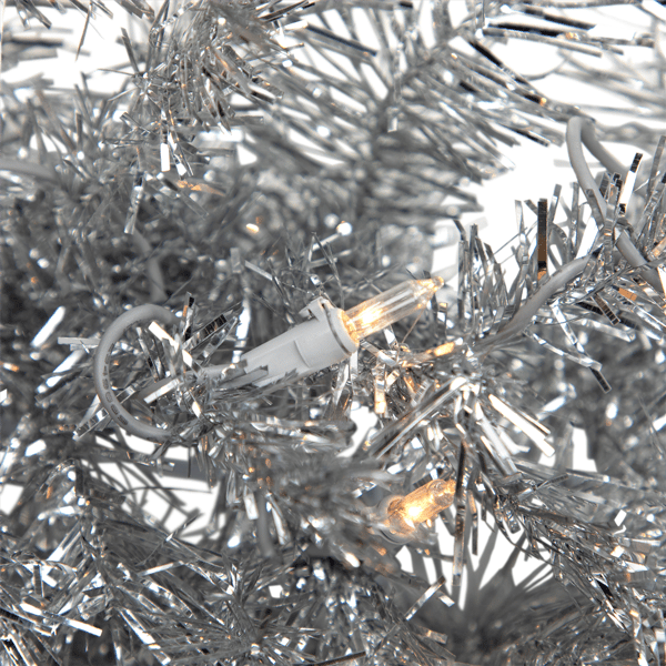 Northlight 36in. Pre-Lit Silver Tinsel Christmas Wreath