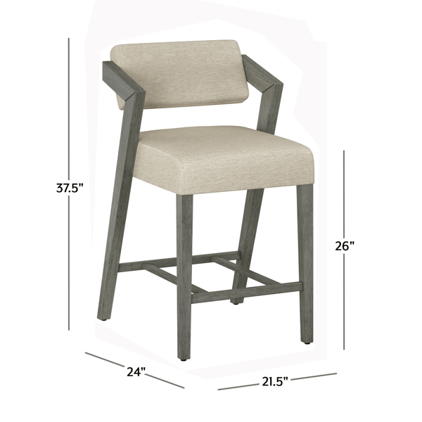 HH2 Home Snyder Counter Height Grey Stool