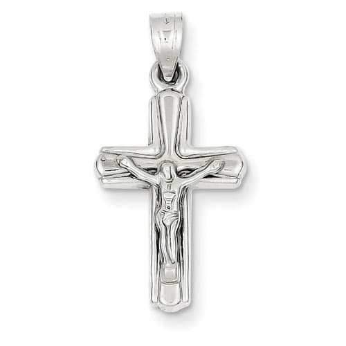 14kt. White Gold Reversible Crucifix Cross - image 