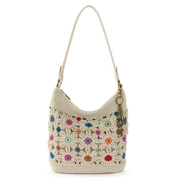 The Sak Lumi Crochet Crossbody - Natural Multi Flower
