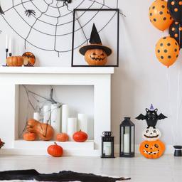 National Tree 22in. Pre-Lit Bat Standing on Pumpkins Décor