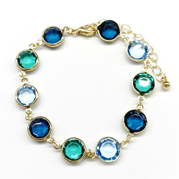 Ashley Cooper(tm) Gold & Blue Stone Link Bracelet - image 