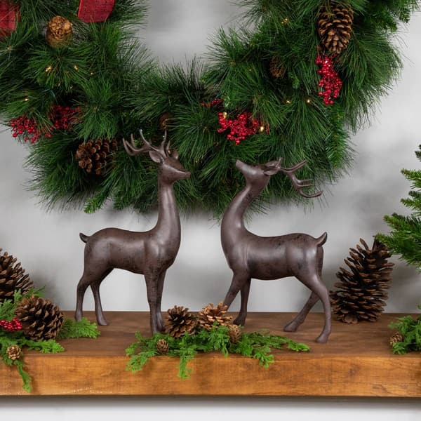 Northlight Seasonal 14in. Deer Christmas Figurines - Set of 2