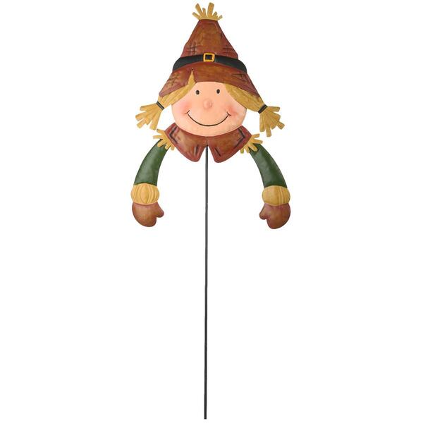 National Tree 26in. Scarecrow Gal Garden Stake - image 