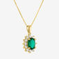 Nova Star® 1/4ctw. Lab Grown Diamond & Emerald Halo Pendant - image 2