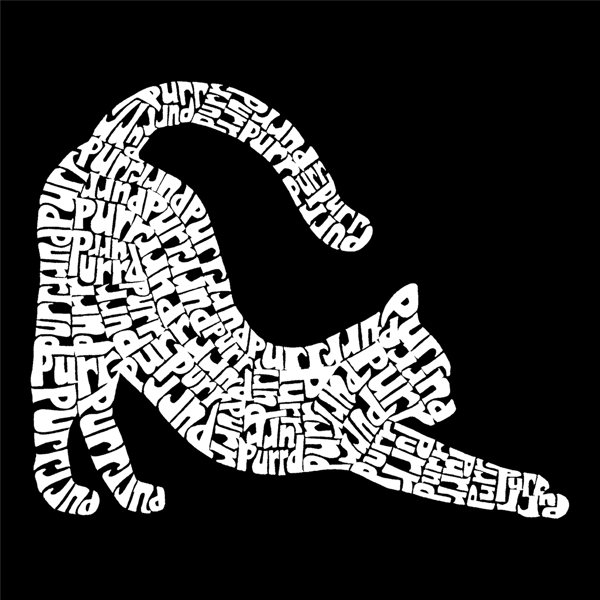 Plus Size LA Pop Art Stretching Cat Word Art Tee