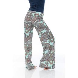 Womens White Mark Light Green Printed Palazzo Pants