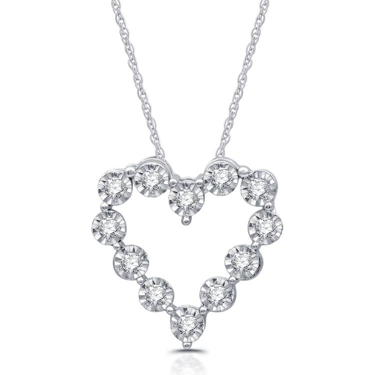 Nova Star(R) Sterling Silver Lab Grown Diamond Heart Pendant