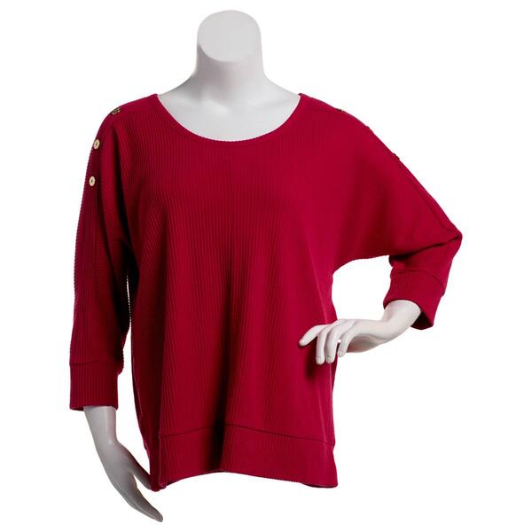 Plus Size French Laundry Long Dolman Button Sleeve Tunic Sweater - image 