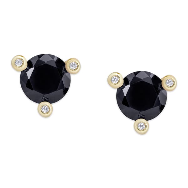 Gianni Argento 14kt. Gold Sapphire Zircon Stud Earrings - image 