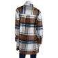Petite da-sh Long Sleeve Plaid Shacket - Coffee/Blue - image 2