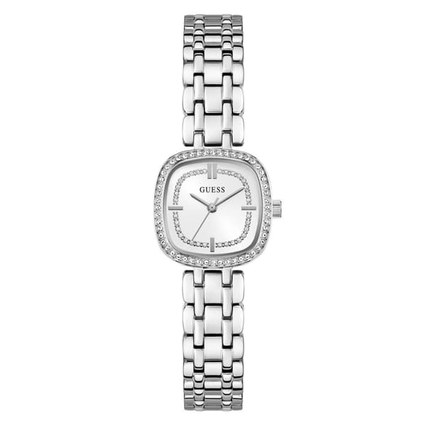 Womens Guess Silver-Tone Analog White Dial Watch - GW1018L1 - image 