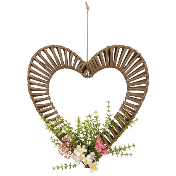 Northlight Seasonal Wrapped Floral Heart Hanging Decor - image 
