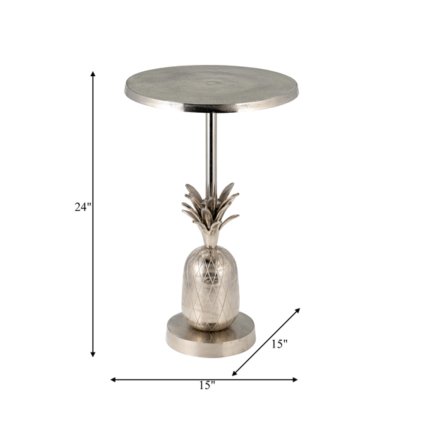 Sagebrook Home Modern Pineapple Base Metal Accent Table