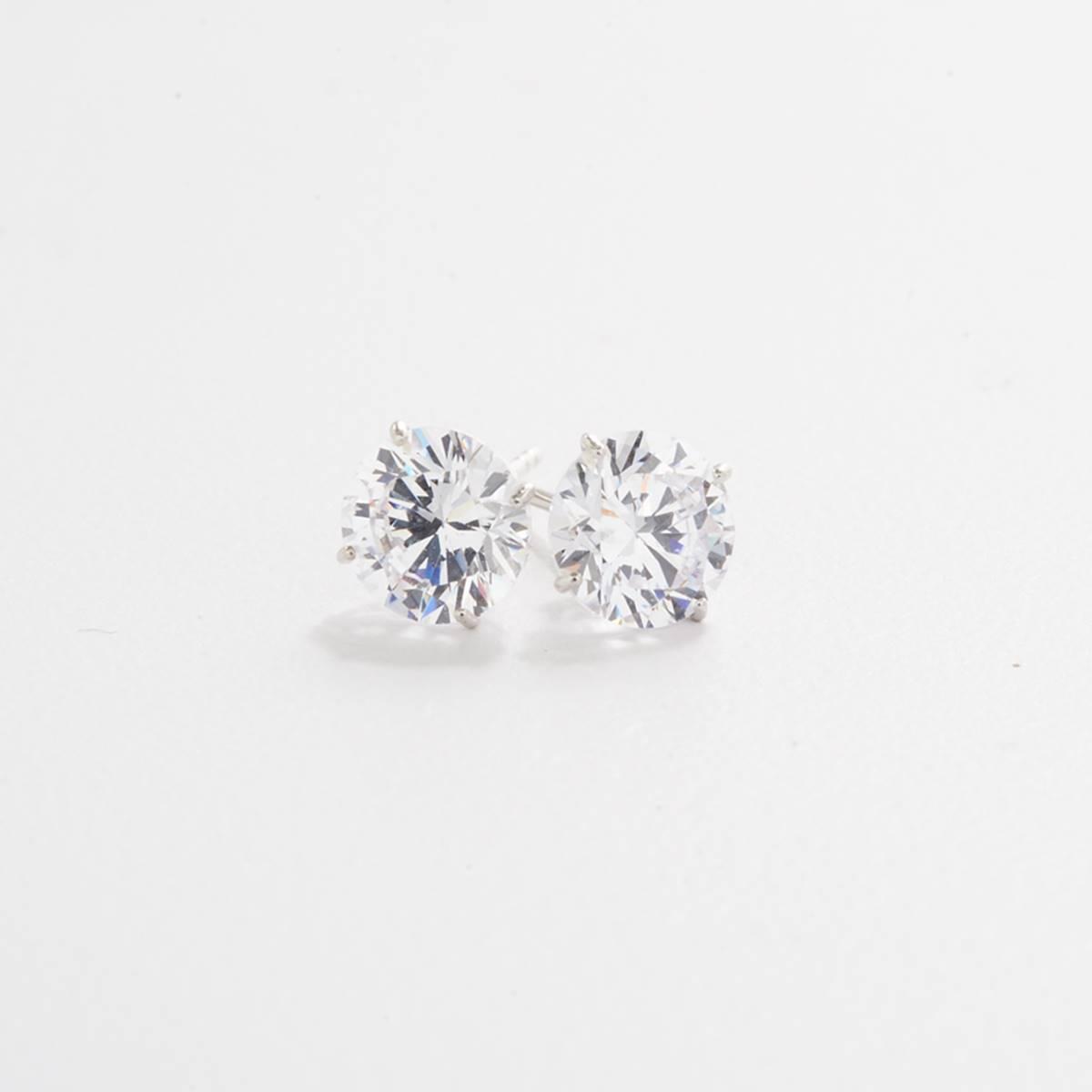 Gemstone Classics™ Created White Topaz 14kt. Gold Stud...