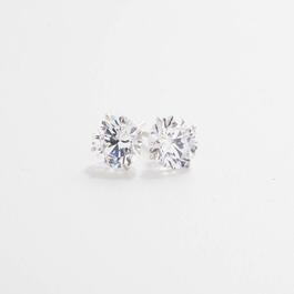 Gemstones Classics&#40;tm&#41; Created White Topaz 14kt. Gold Stud Earrings