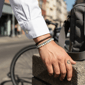 Mens Iron Saints Silver Foxtail Chain & Amazonite Beaded Bracelet - image 5