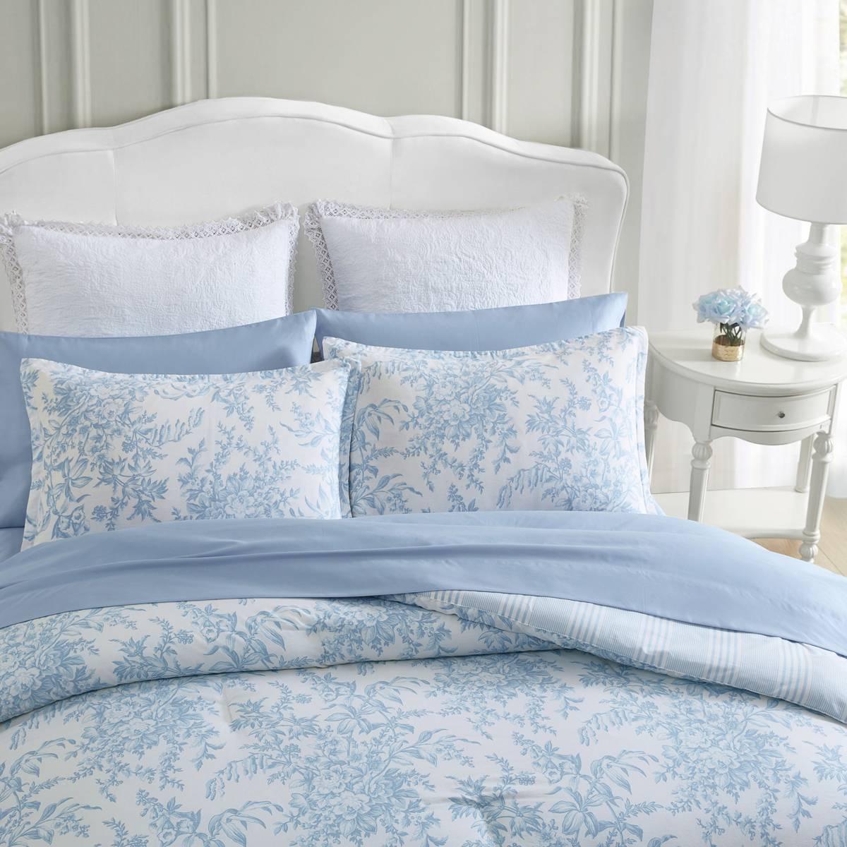 Laura Ashley Bedford Cotton Reversible Comforter Set