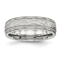 Mens Gentlemen's Classics(tm) 6mm Hammer & Groove Detailed Band