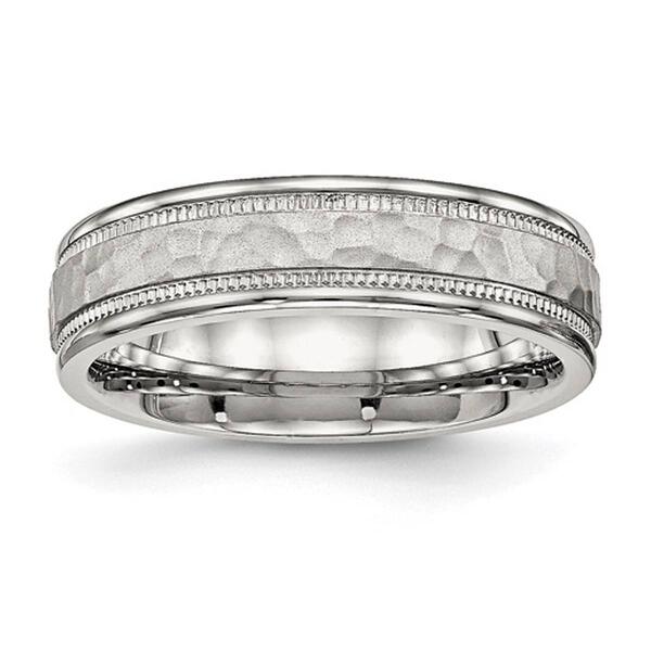 Mens Gentlemen's Classics&#40;tm&#41; 6mm Hammer & Groove Detailed Band - image 