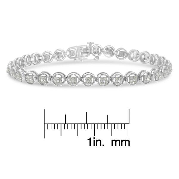 Diamond Classics&#8482; Silver Round Link Diamond Tennis Bracelet