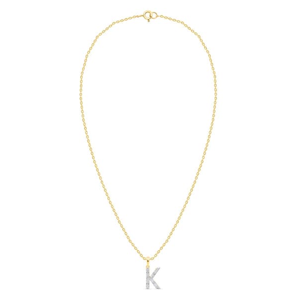 Nova Star® Gold-Plated Lab-Grown Diamond Initial K Pendant