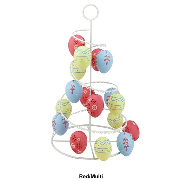 Northlight Seasonal Floral and Striped Decorative Easter Egg Tree
