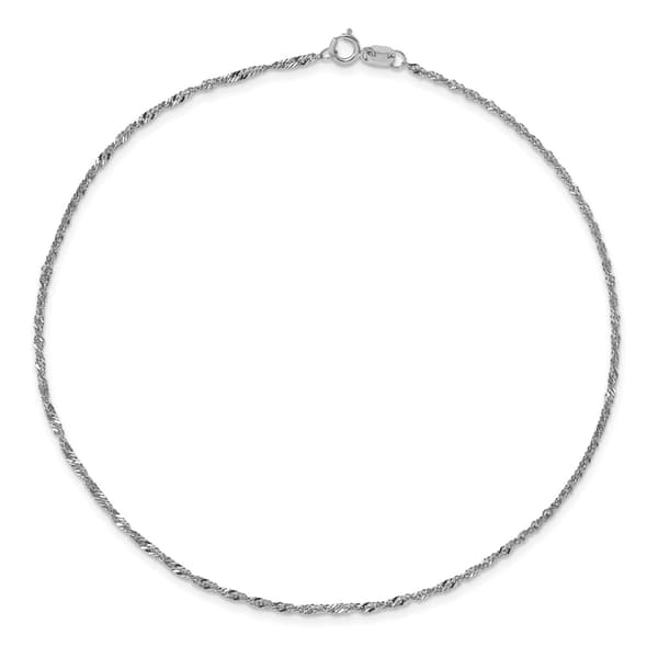 Gold Classics&#40;tm&#41; 1.4mm. 14k White Gold Singapore Anklet