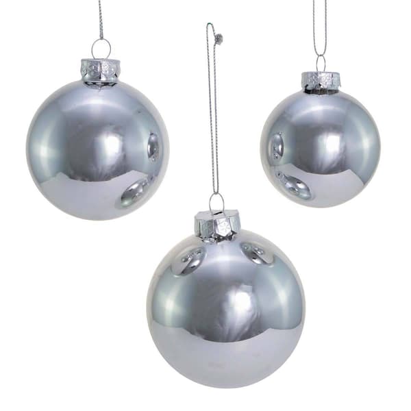 Kurt S. Adler 20pc. Shiny Silver Glass Ball Ornaments