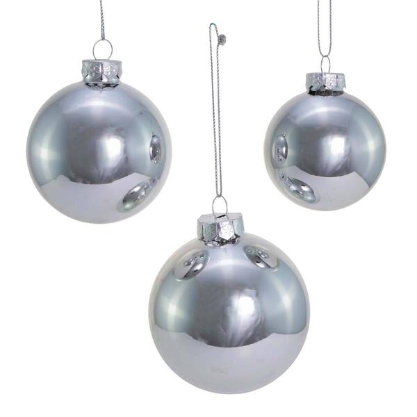 Kurt S. Adler 20pc. Shiny Silver Glass Ball Ornaments - image 