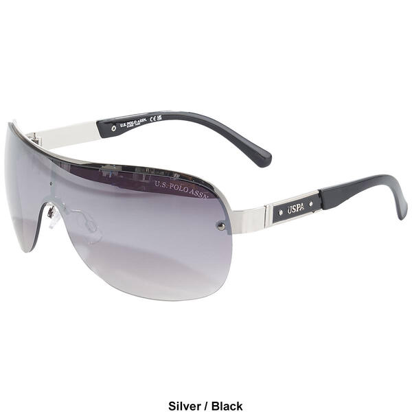 Mens U.S. Polo Assn.® Rimless Shield Sunglasses with Metal Frame