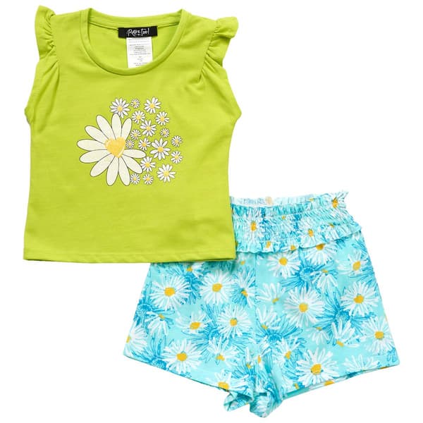 Baby Girl &#40;3-24M&#41; Rare Too! Daisy Tank & Smocked Shorts Set - image 