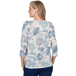 Womens Alfred Dunner Ann Arbor 3/4 Sleeve Floral Blouse