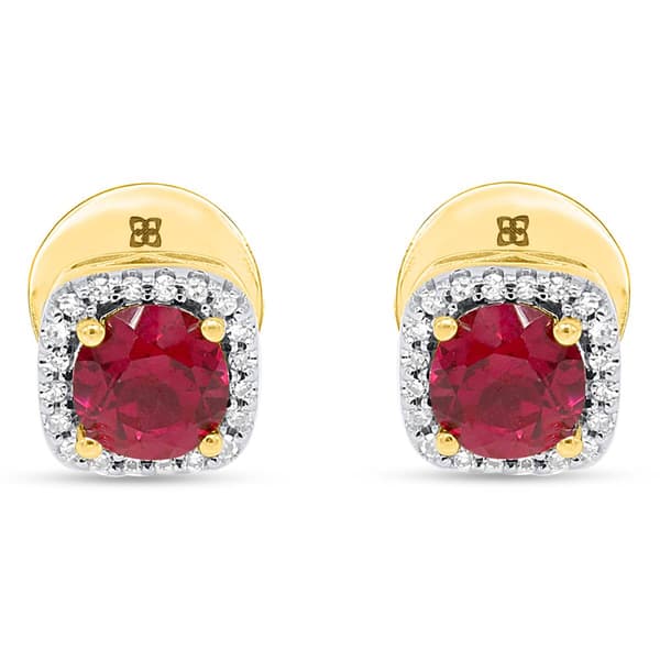 Gemstone Classics™ Created Ruby & Lab Grown Diamond Earrings