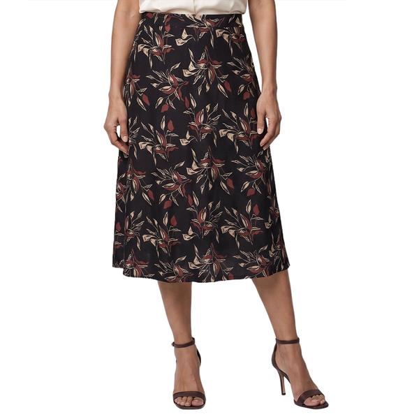 Petite NY Collection Pull On Printed Hacchi Skirt - Floral - image 