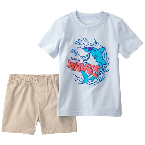 Toddler Boy Carter''s Shark/Making Waves Short Set - image 
